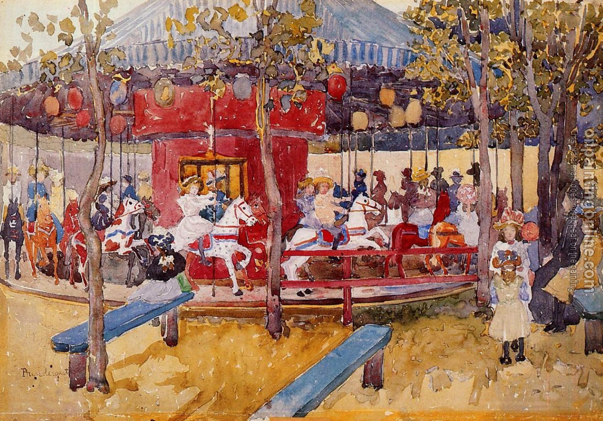 Prendergast, Maurice Brazil - Merry-Go-Round, Nahant